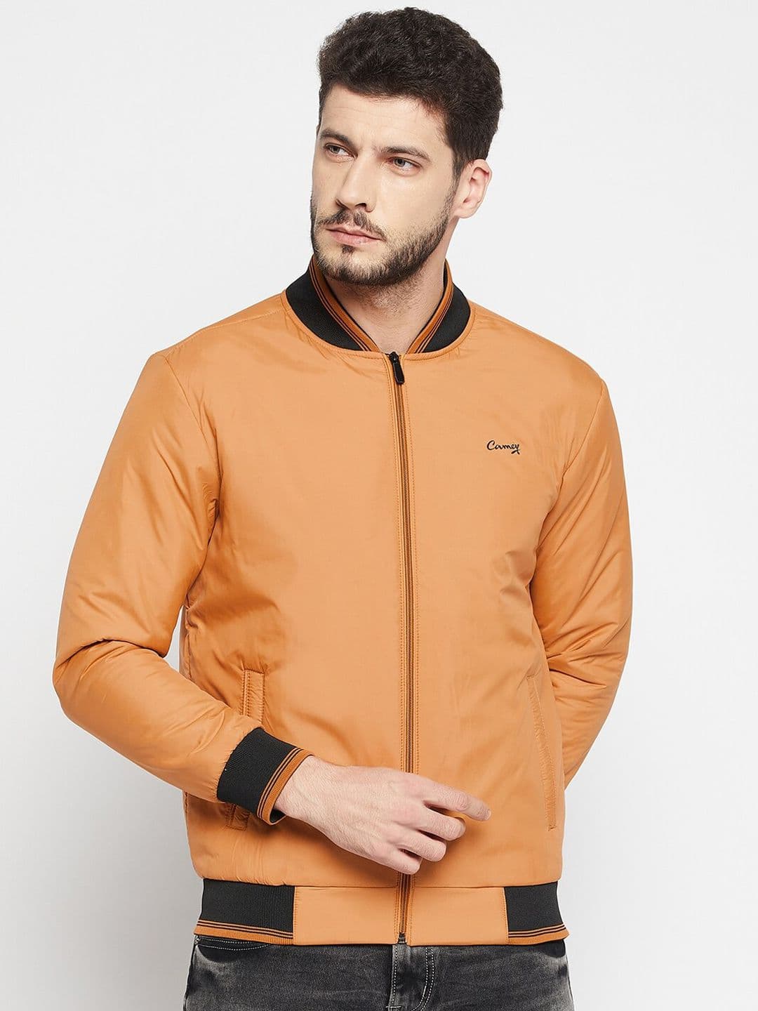 Camey Men Mustard Lightweight Bomber Jacket - view 1