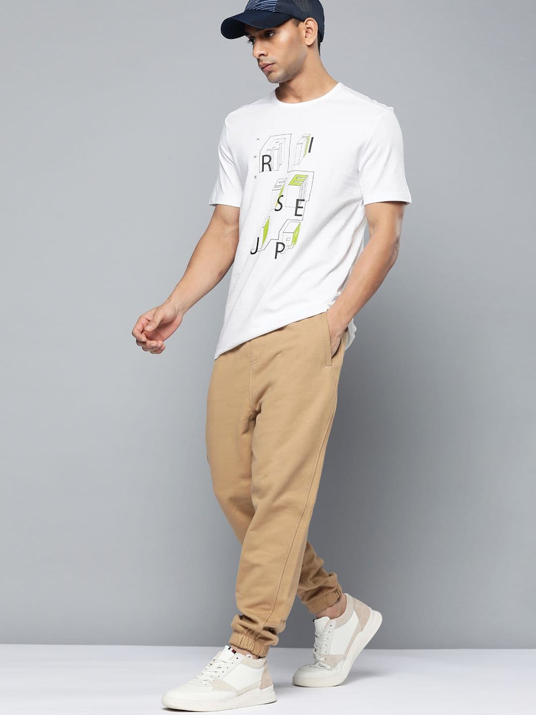HRX by Hrithik Roshan Men White Typography Printed Pure Cotton T-shirt - view 1
