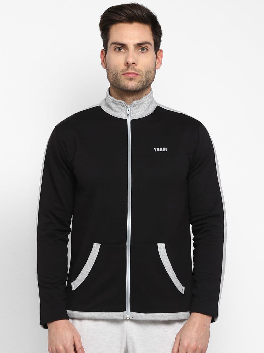 Yuuki Men Black Cotton Sporty Jacket - view 1
