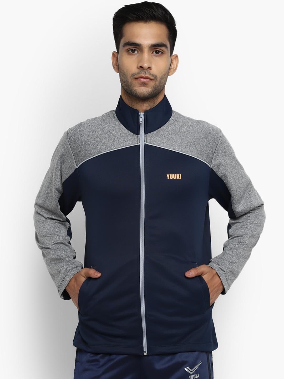 Yuuki Men Navy Blue Checked Sporty Jacket - view 1