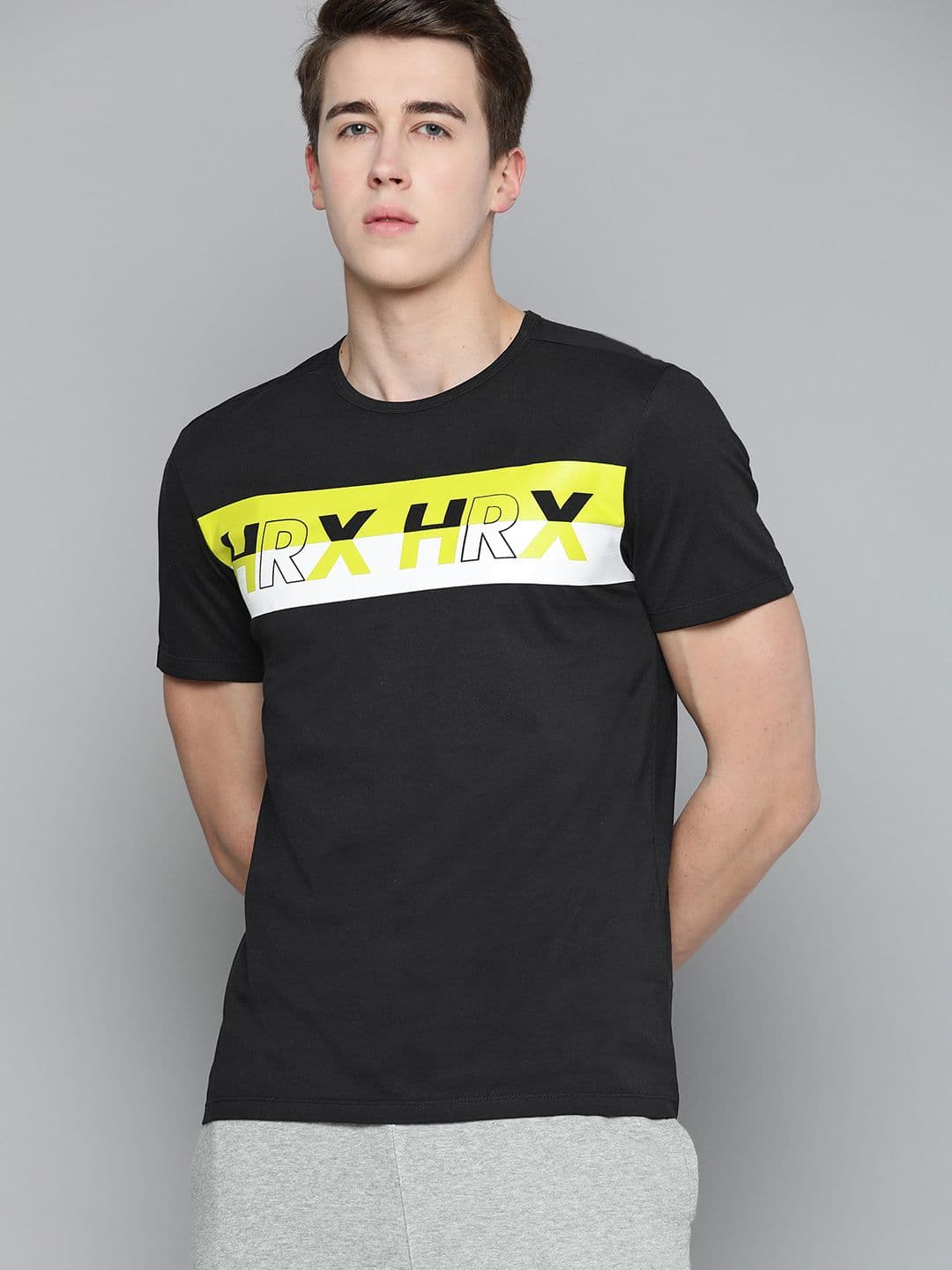 HRX by Hrithik Roshan Men Brand Logo Printed Pure Cotton T-shirt - view 1