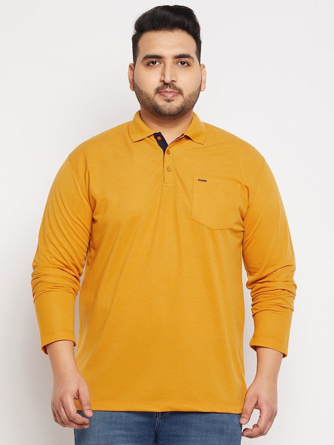 Adobe Men Plus Size Cotton Polo Collar T-shirt - view 1