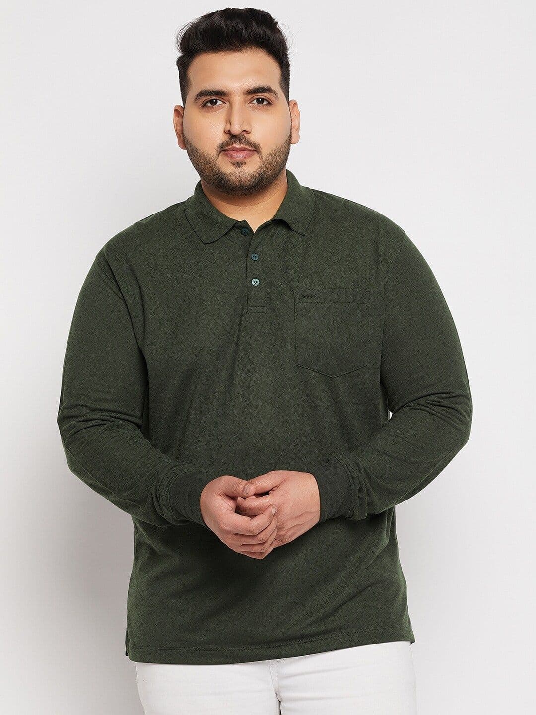 Adobe Men Plus Men Solid Polo Collar T-shirt - view 1