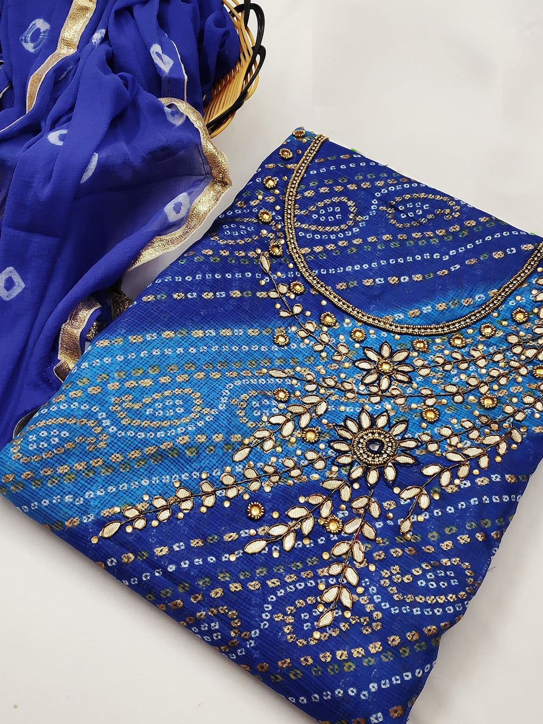 KALINI Embroidered Unstitched Dress Material - view 1