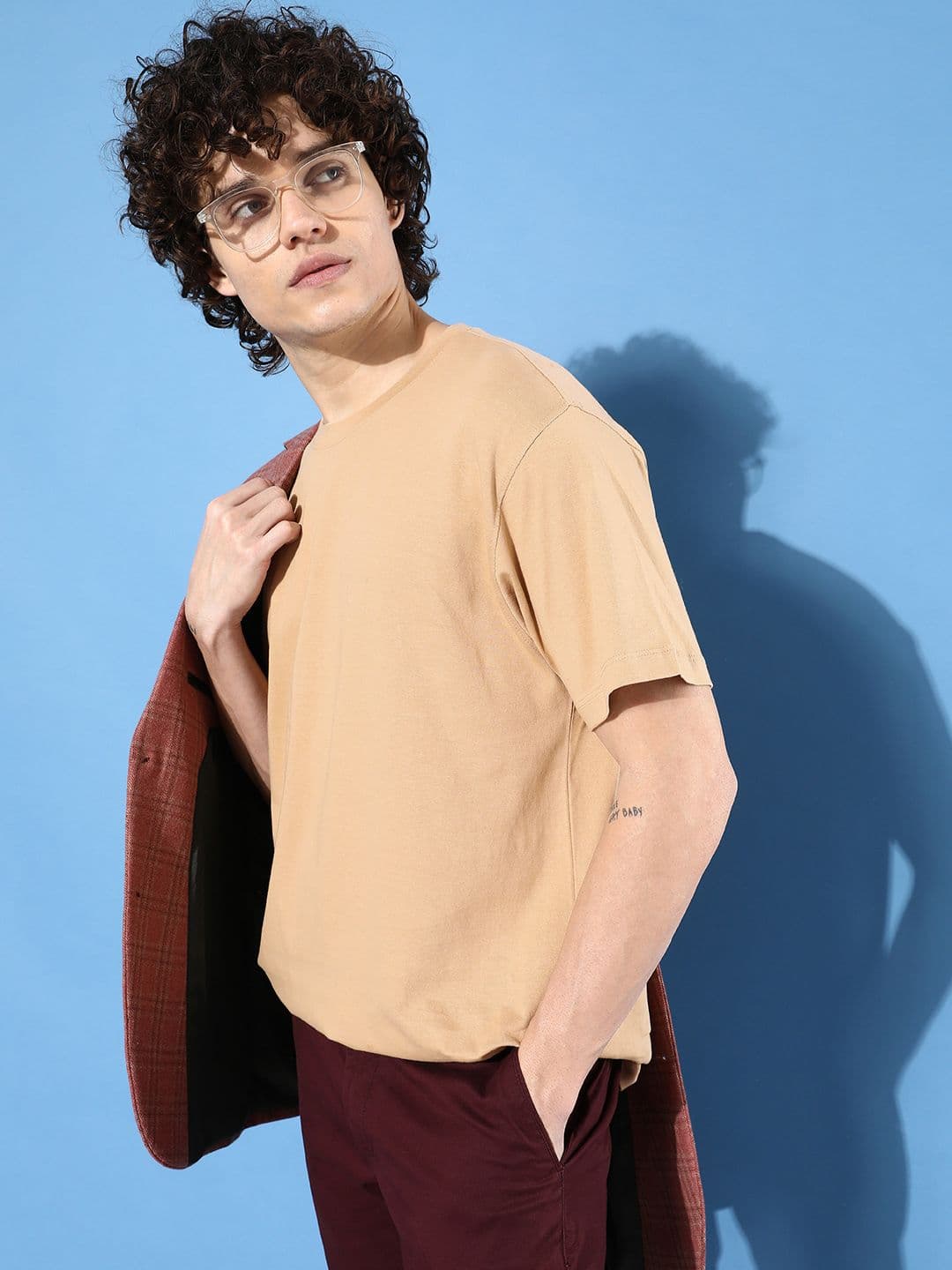 Mast & Harbour Round Neck Pure Cotton T-shirt - view 1