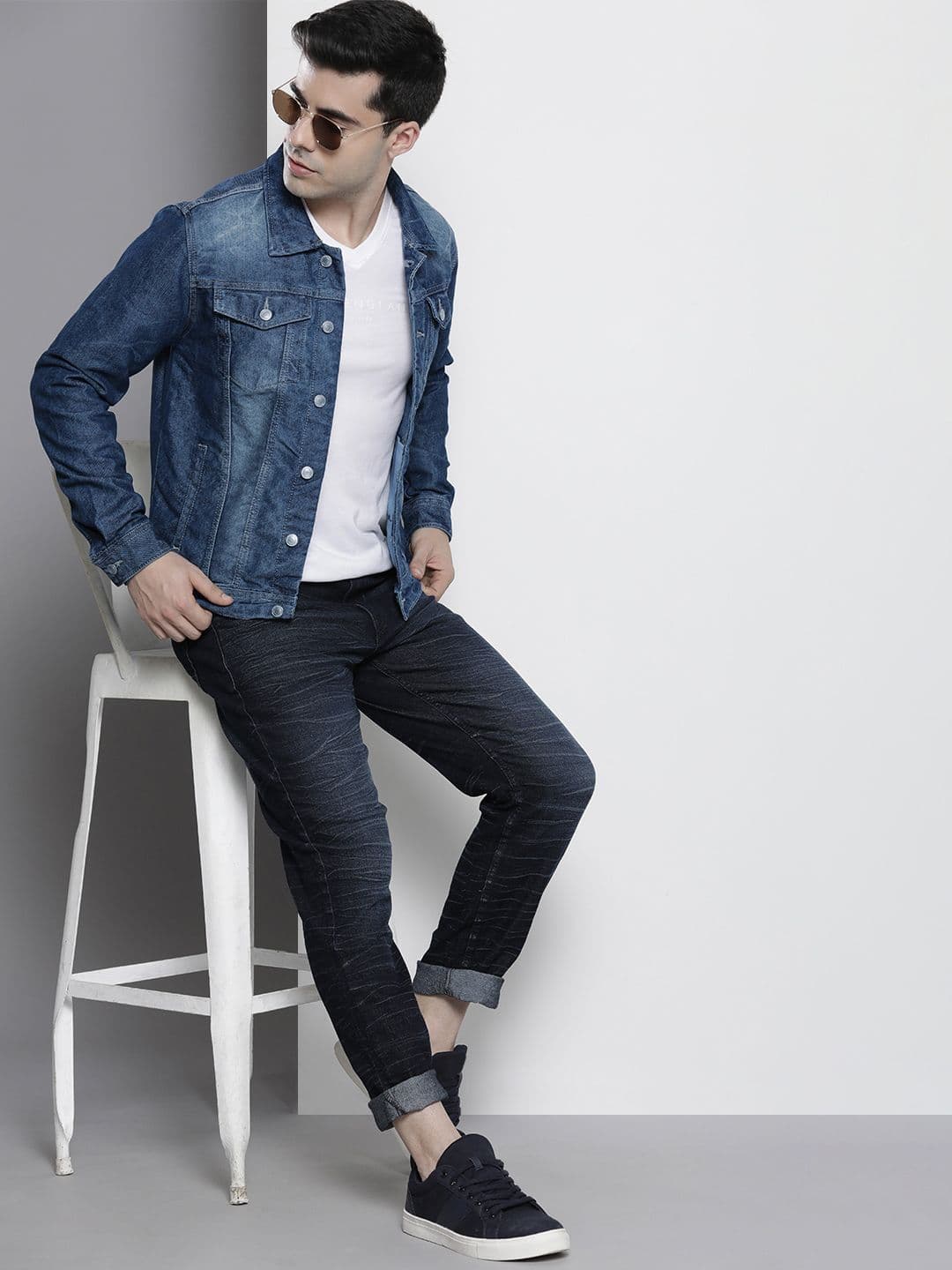 The Indian Garage Co Men Washed Denim Jacket - view 1