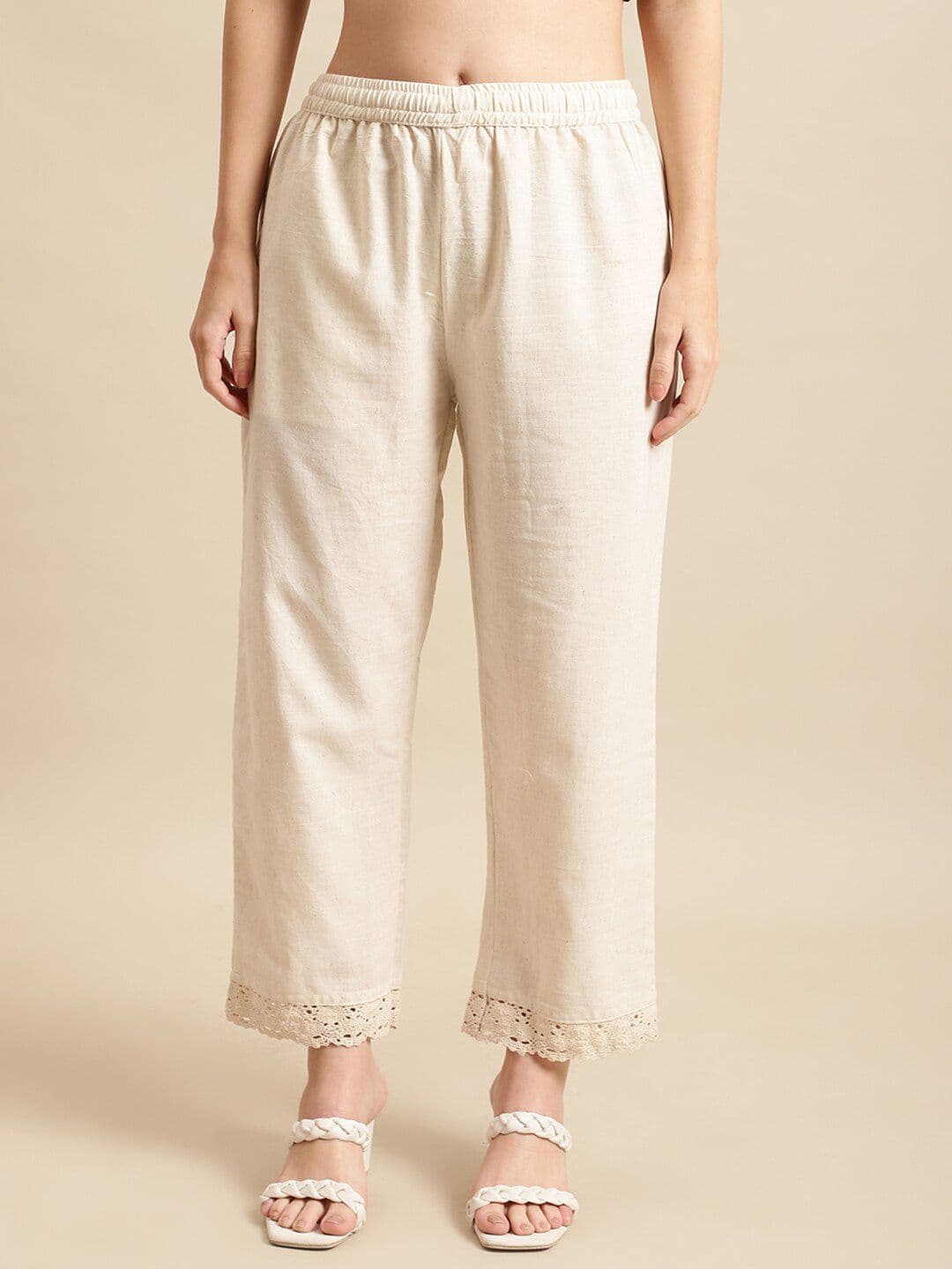 Pistaa Women Cotton Ethnic Palazzos - view 1