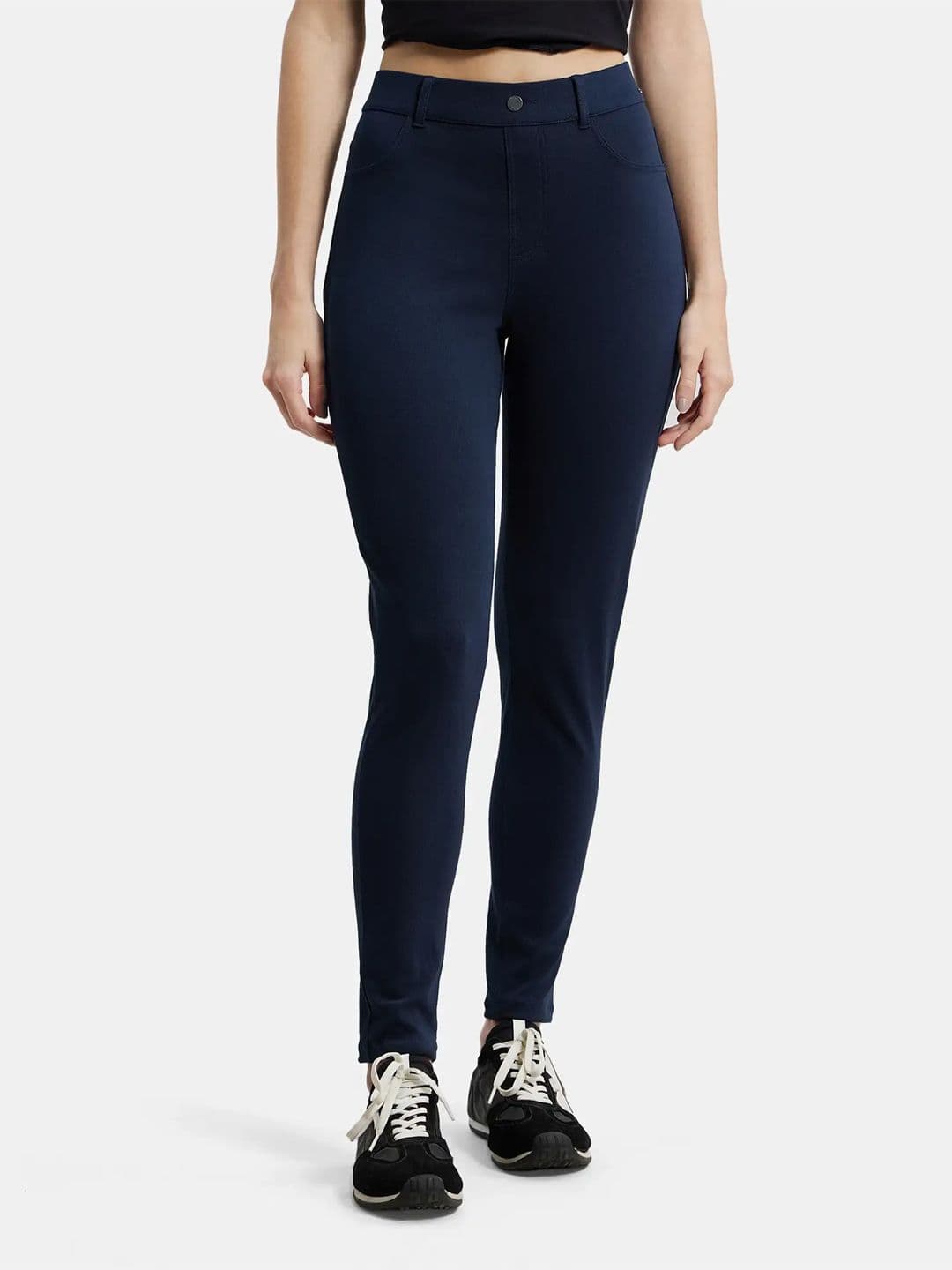 Jockey Super Combed Cotton Rich Slim Fit Solid Jeggings With Pockets -IW16 - view 1
