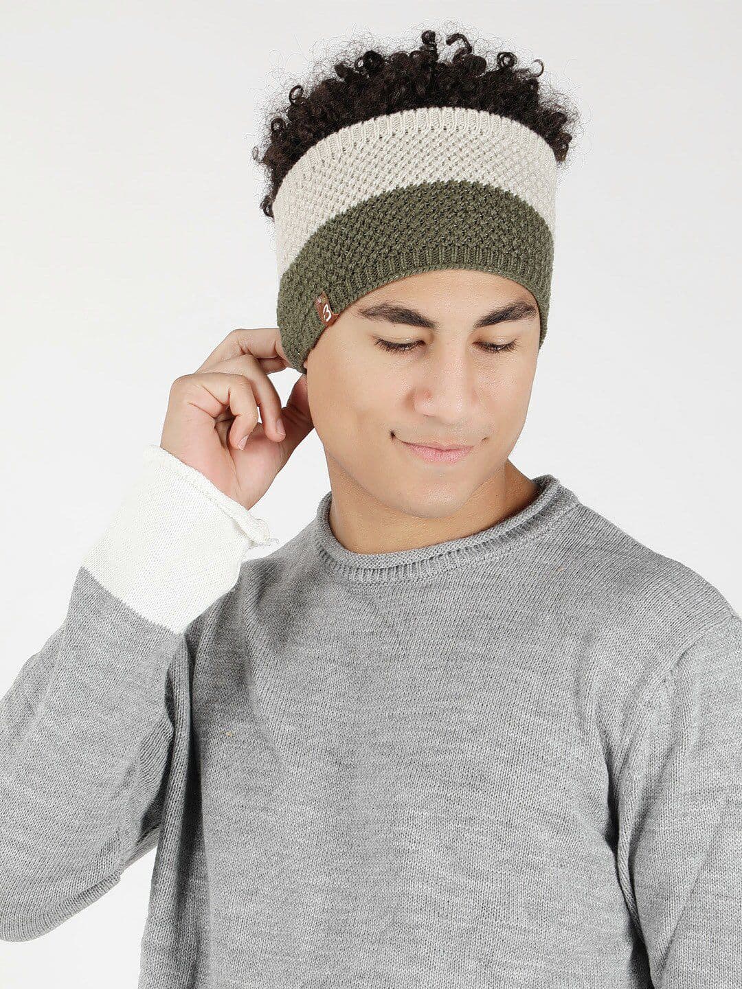 Bharatasya Colorblocked Knitted Wollen Headband Earwarmer - view 1