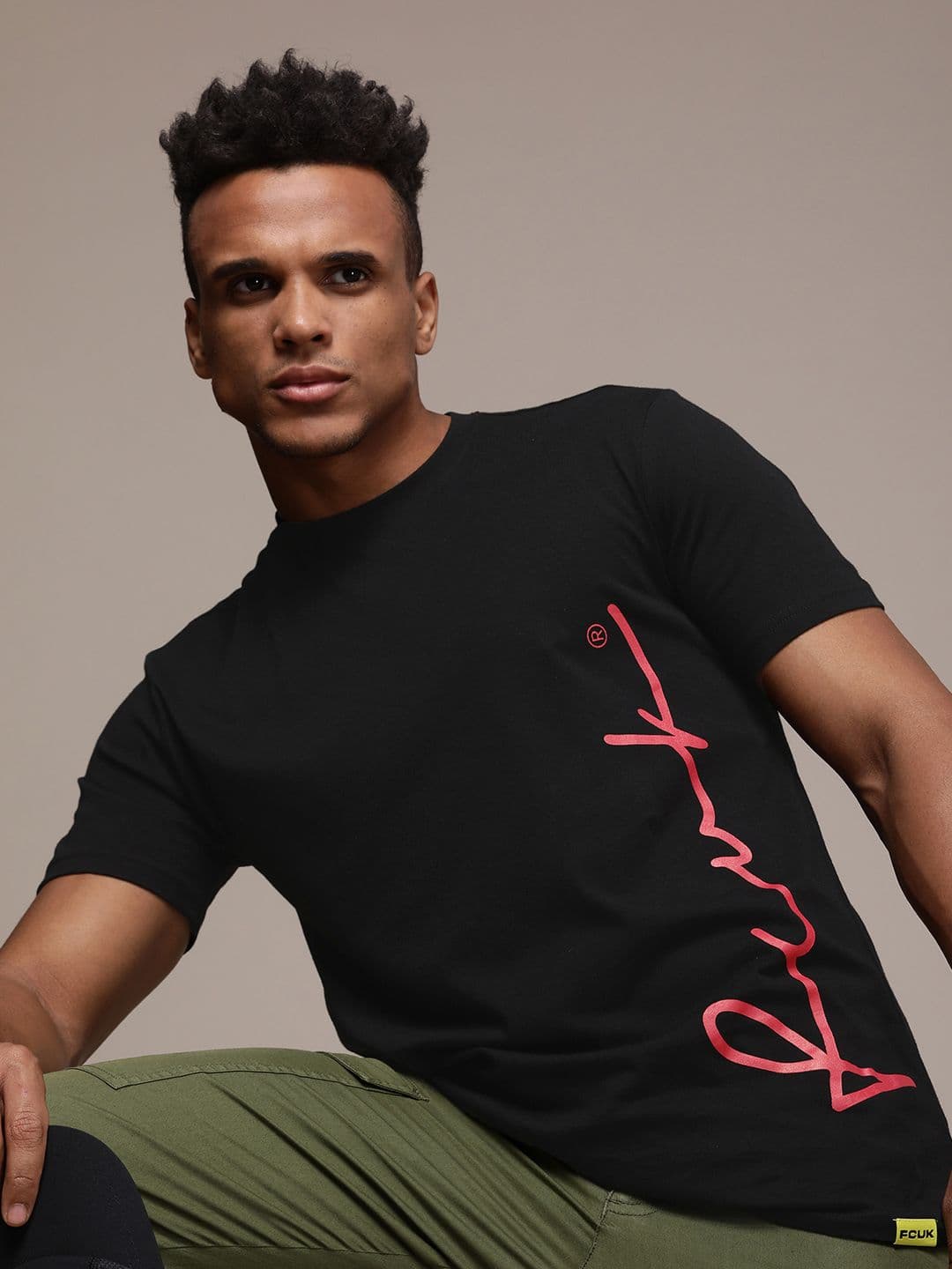 FCUK Brand Logo Printed Pure Cotton T-shirt - view 1