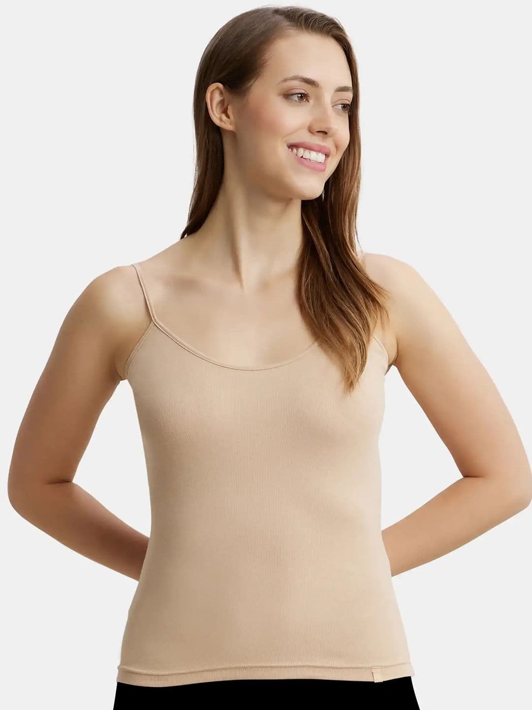Jockey Super Combed Cotton Rib Camisole with Adjustable Straps and StayFresh Treatment -1487 - view 1