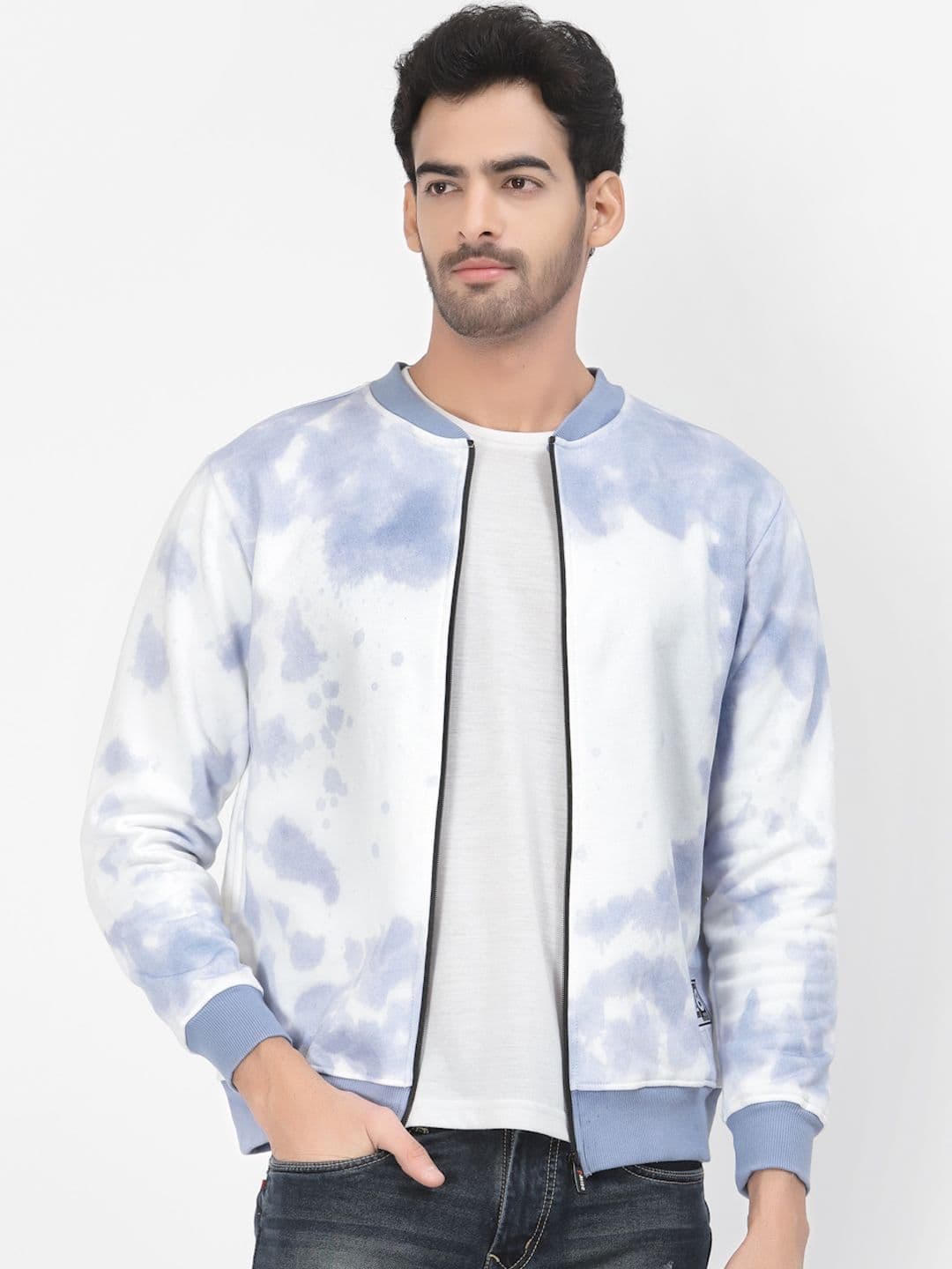 PAUSE SPORT Men Tie and Dye Fleece Lightweight Outdoor Bomber Jacket - view 1