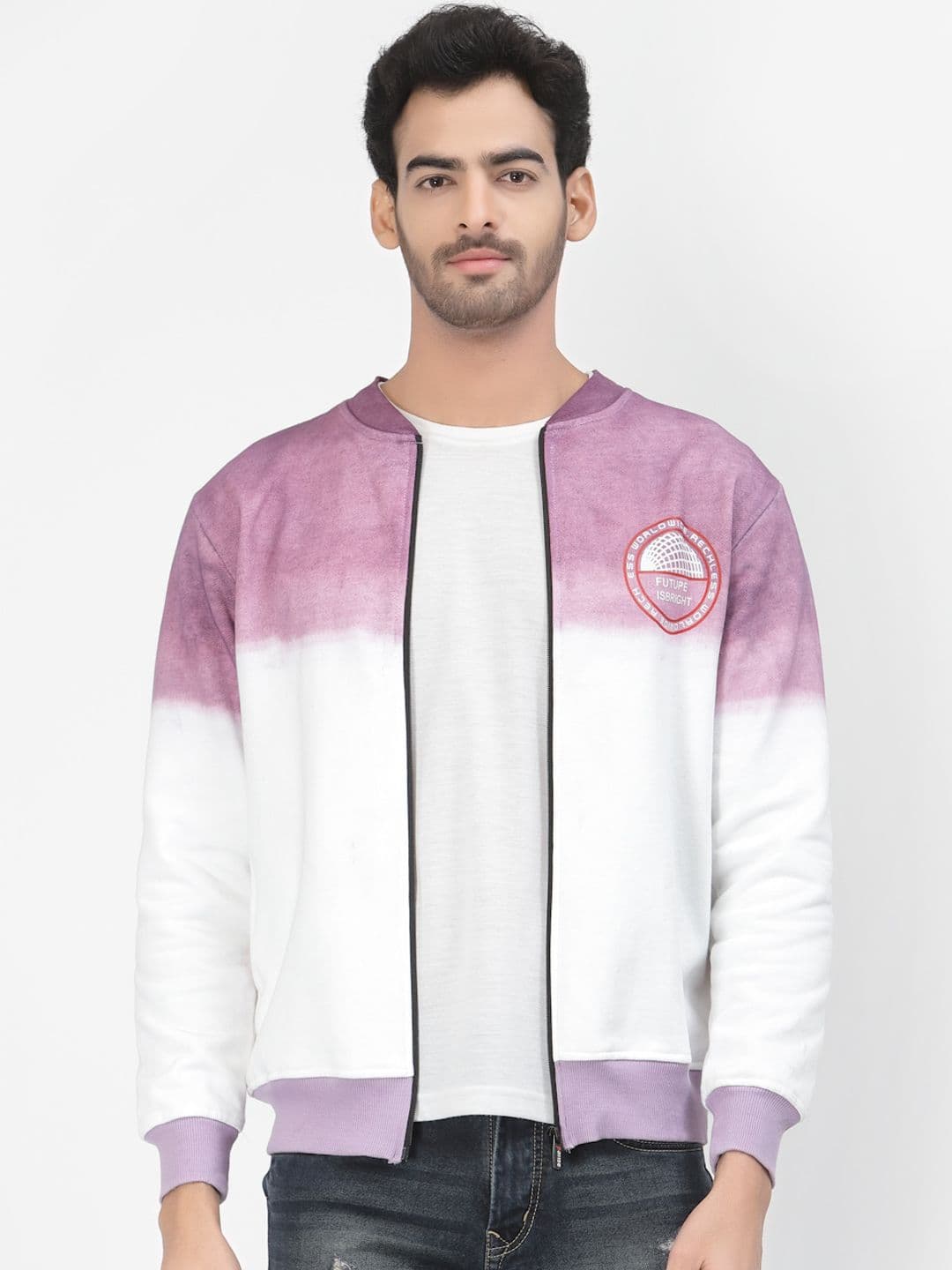 PAUSE SPORT Men Colourblocked Fleece Lightweight Bomber Jacket - view 1