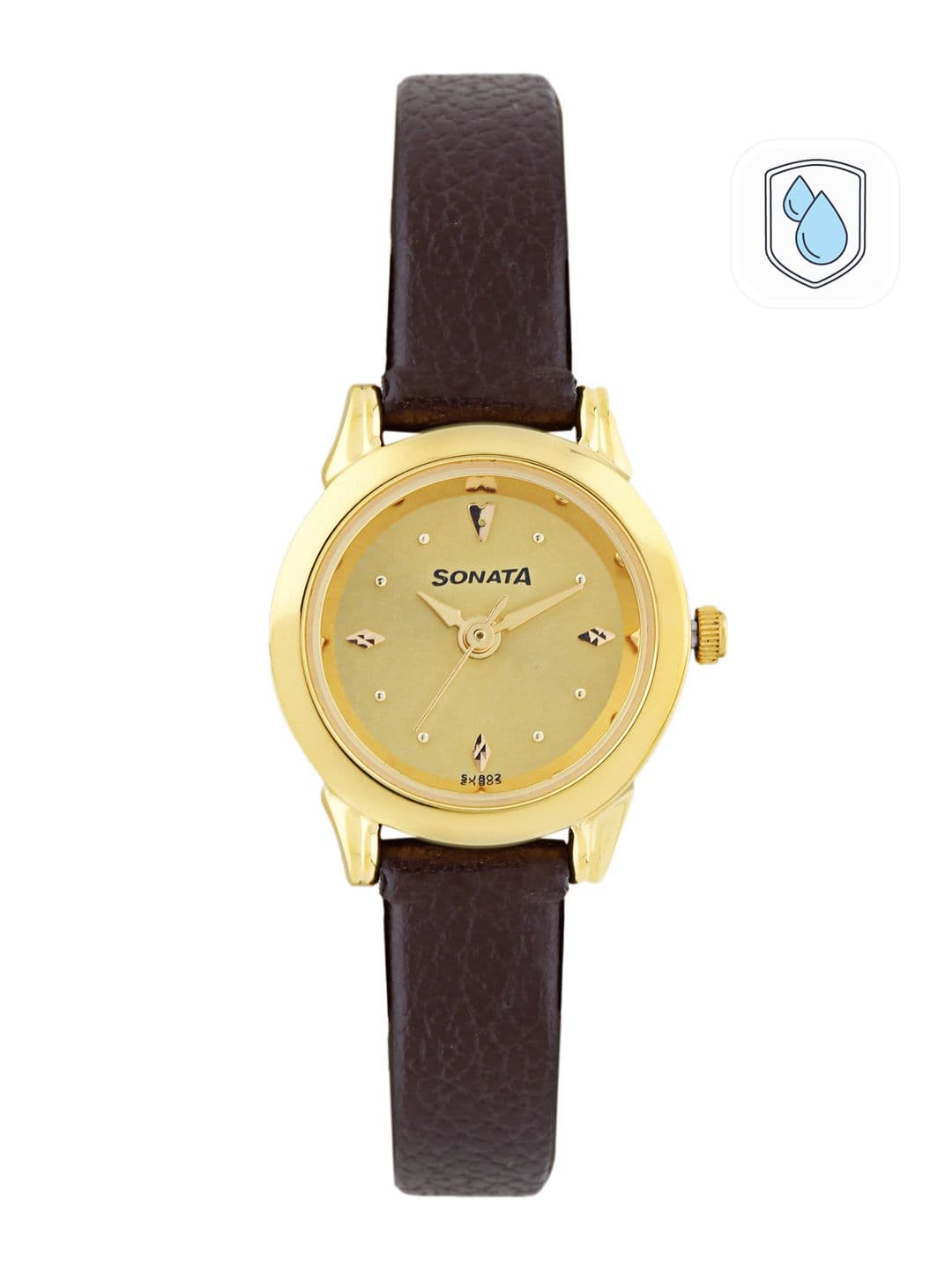 Sonata Quartz Analog With Champagne Dial Watch For Women - Nt8925yl02w - view 1