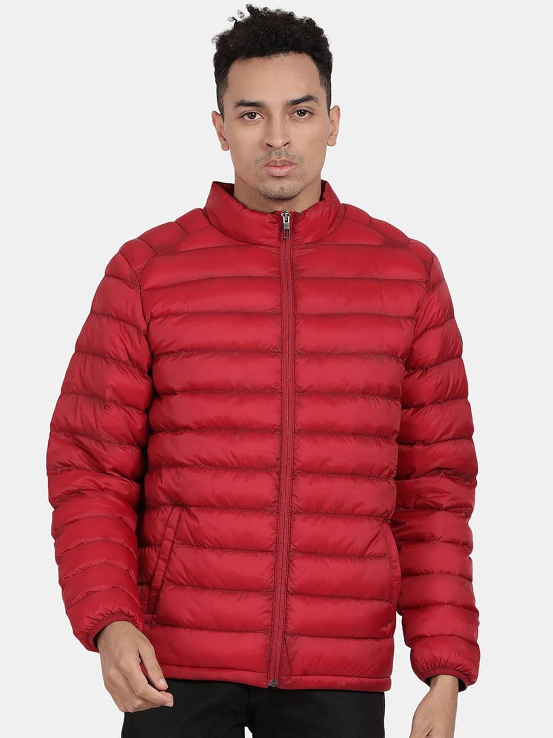 t-base Men Solid Windcheater Puffer Jacket - view 1