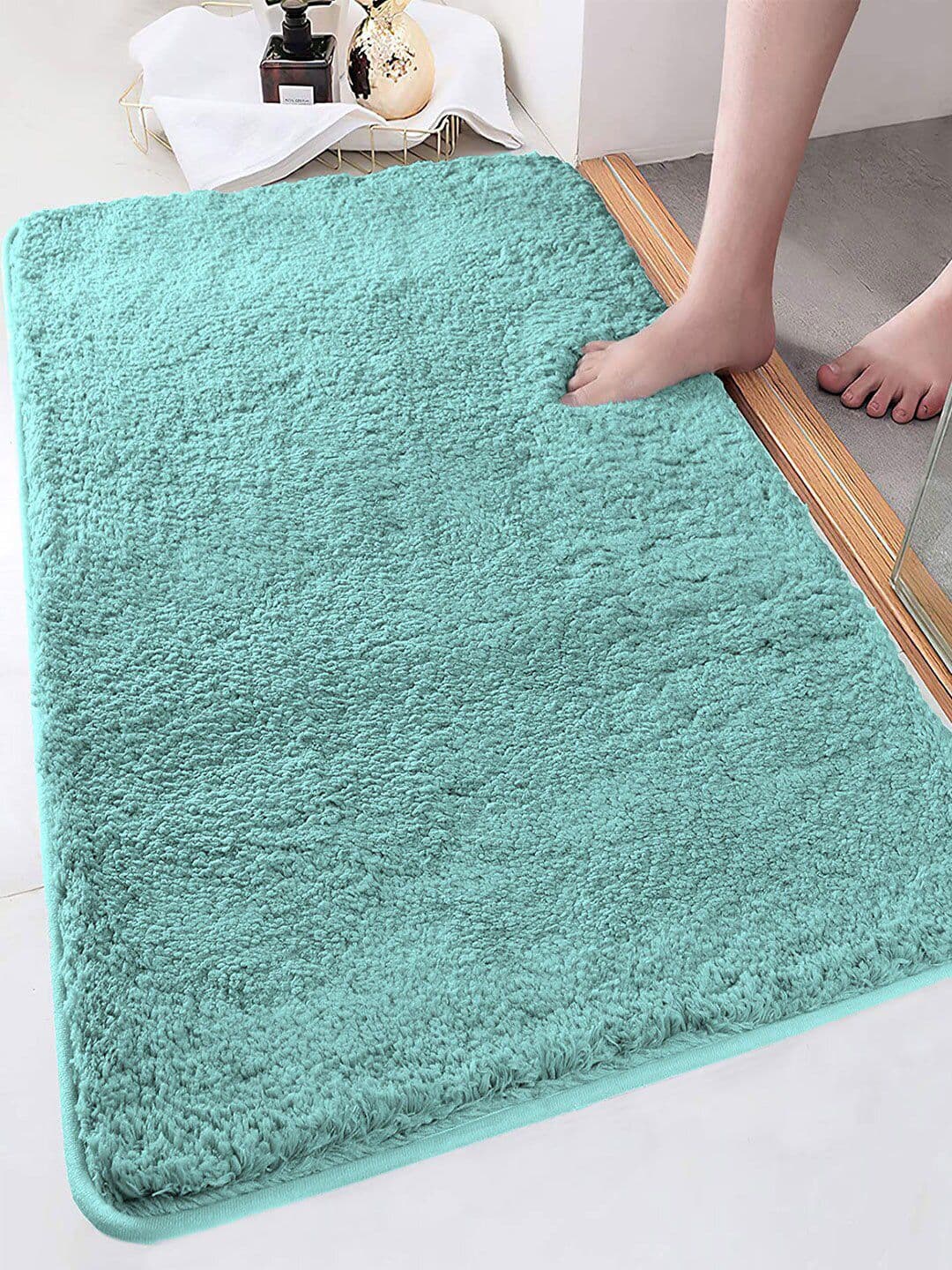 LUXEHOME INTERNATIONAL Vegas Turquoise Blue 2800 GSM Microfibre Anti-Skid Bath Rugs - view 1