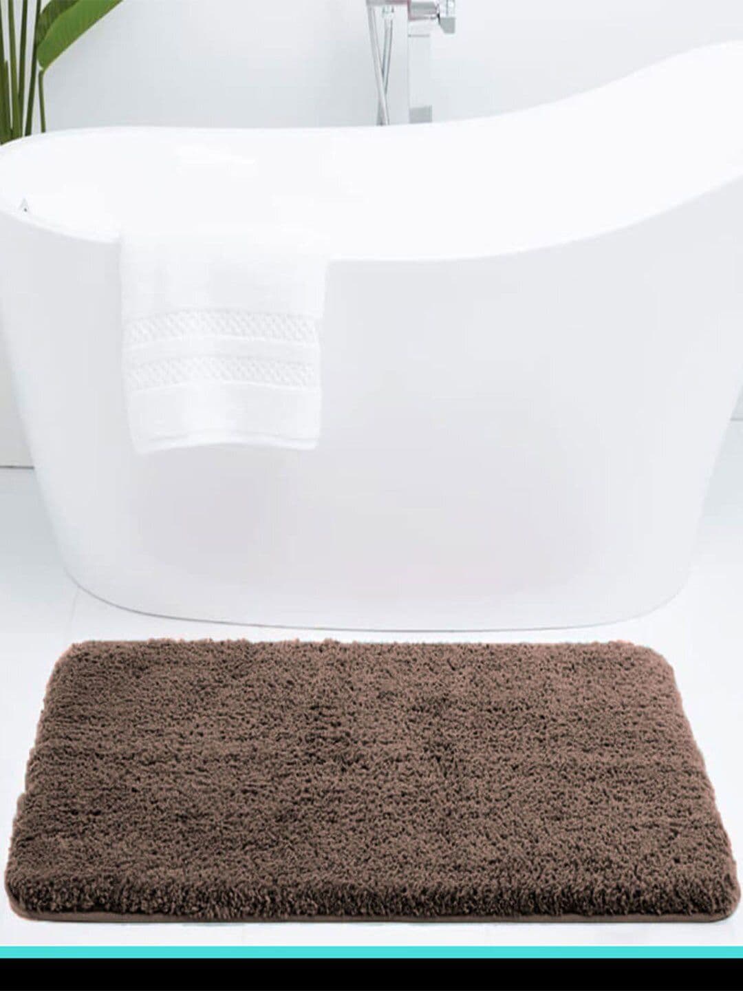 LUXEHOME INTERNATIONAL Vegas Brown 2800 GSM Ultra Soft Microfiber Anti-Skid Bath Rug - view 1