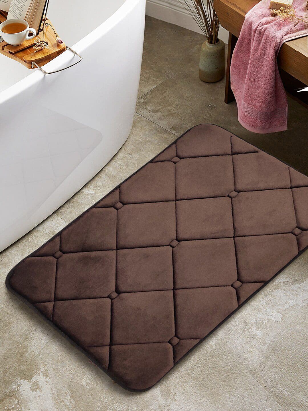 BIANCA Luxor Brown 2000 GSM Memory Foam Anti-Slip Bath Mat - view 1
