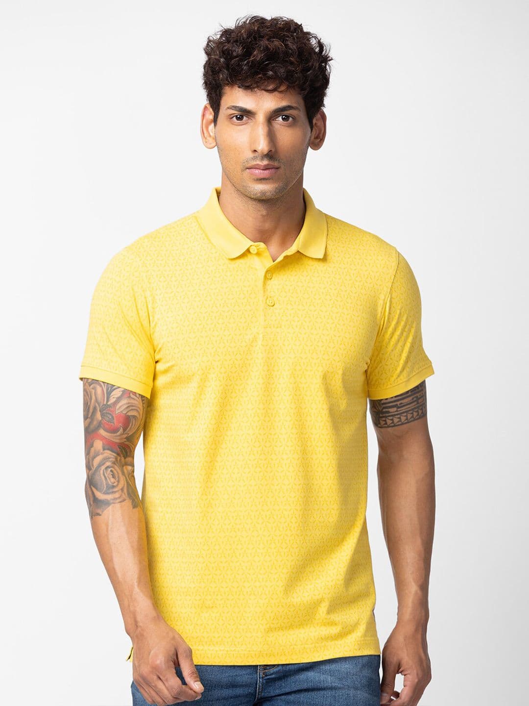 SPYKAR Men Cotton Polo Collar Slim Fit T-shirt - view 1