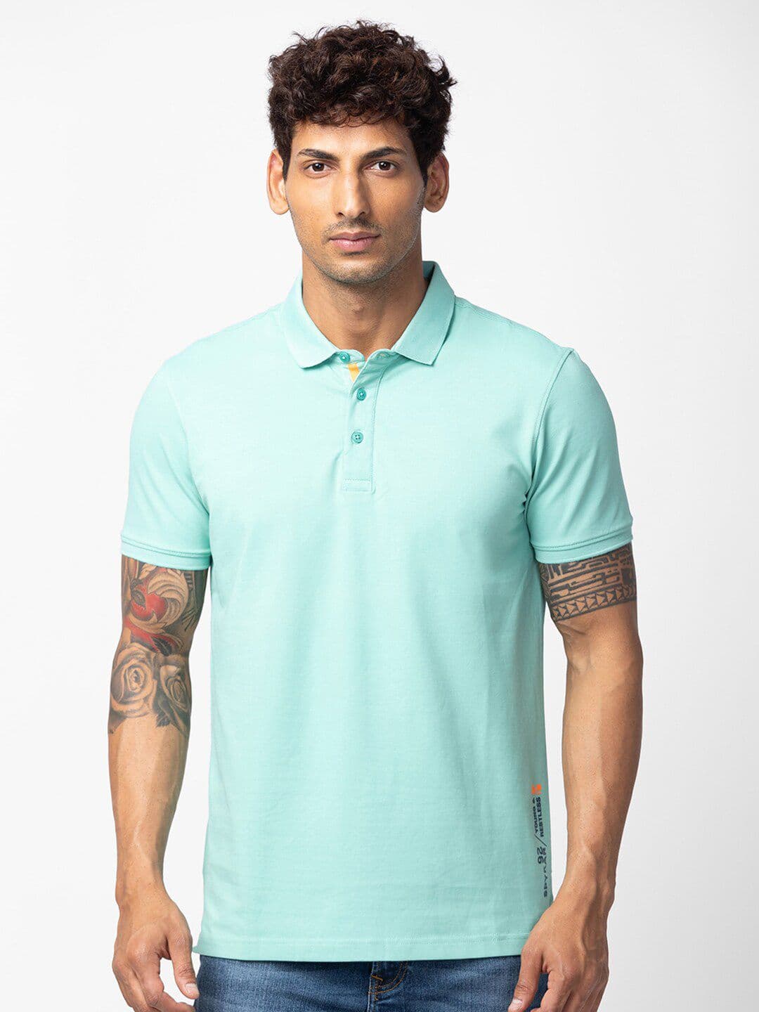 SPYKAR Men Polo Collar Slim Fit Cotton T-shirt - view 1