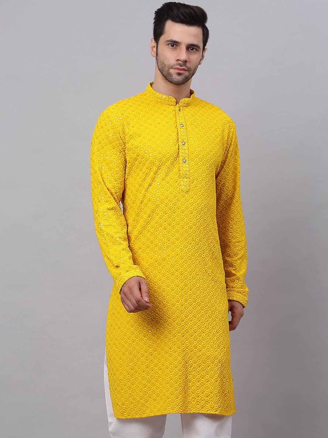 Jompers Men Ethnic Motifs Thread Work Kurta - view 1