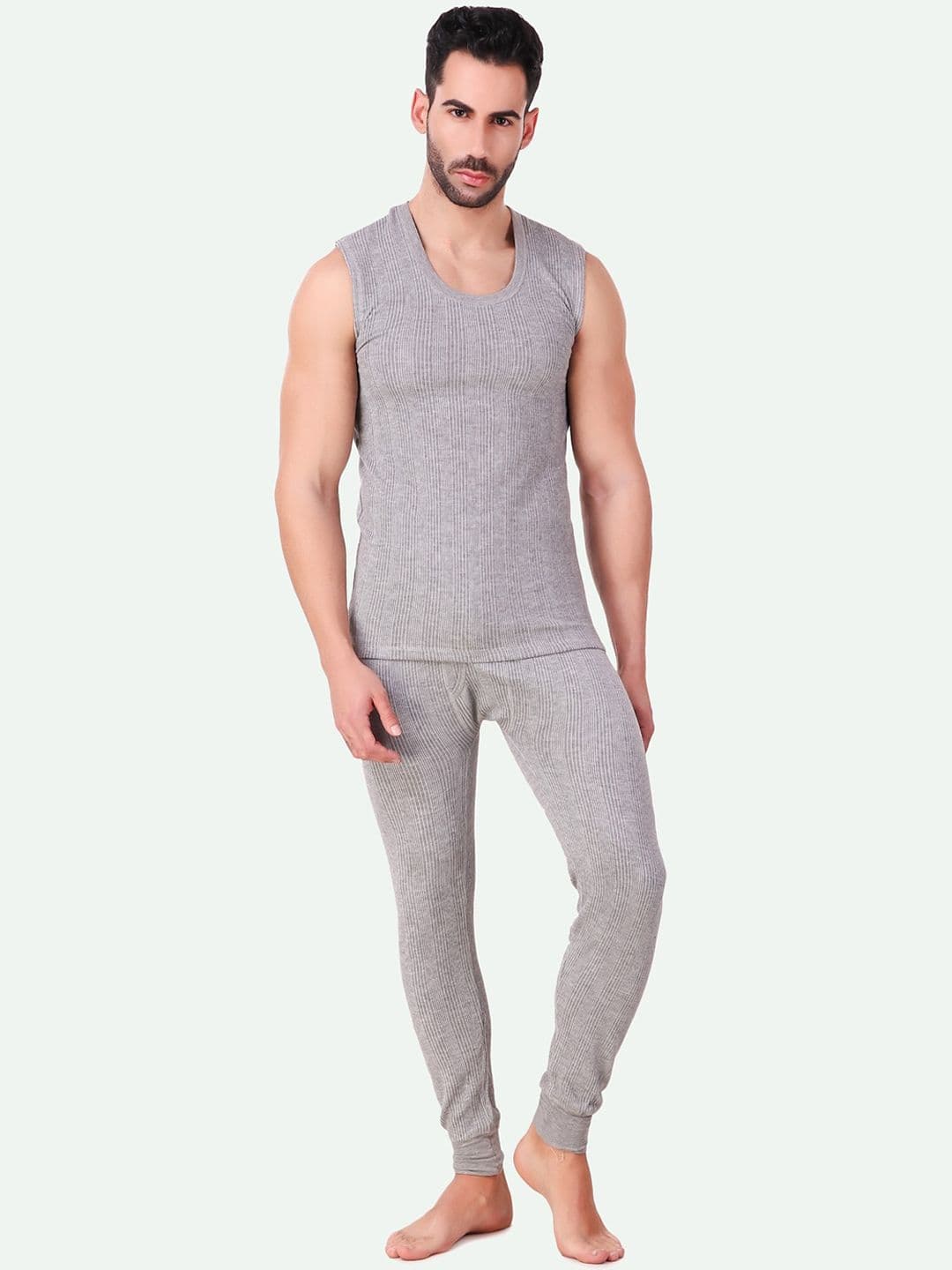 HAP Men Cotton Striped Thermal Set - view 1