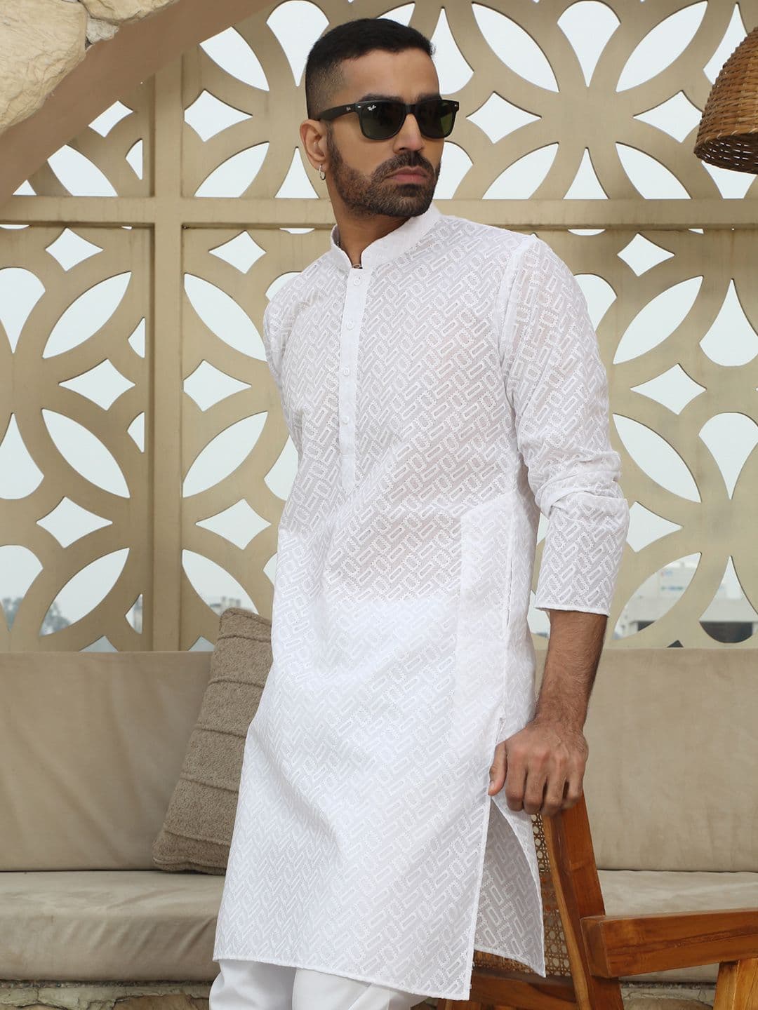 KRAFT INDIA Men Chikankari Cotton Kurta - view 1