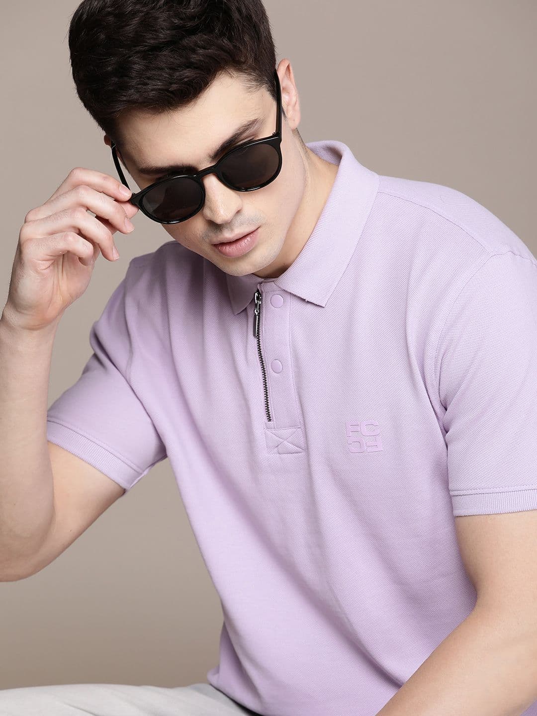 French Connection Solid Polo Collar Pure Cotton T-shirt - view 1