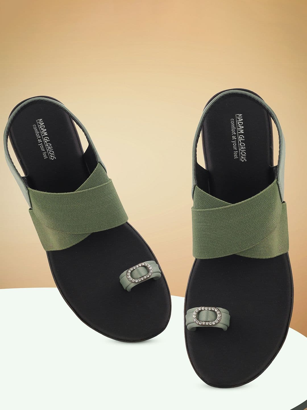 madam glorious Women Green Comfort Heels - view 1