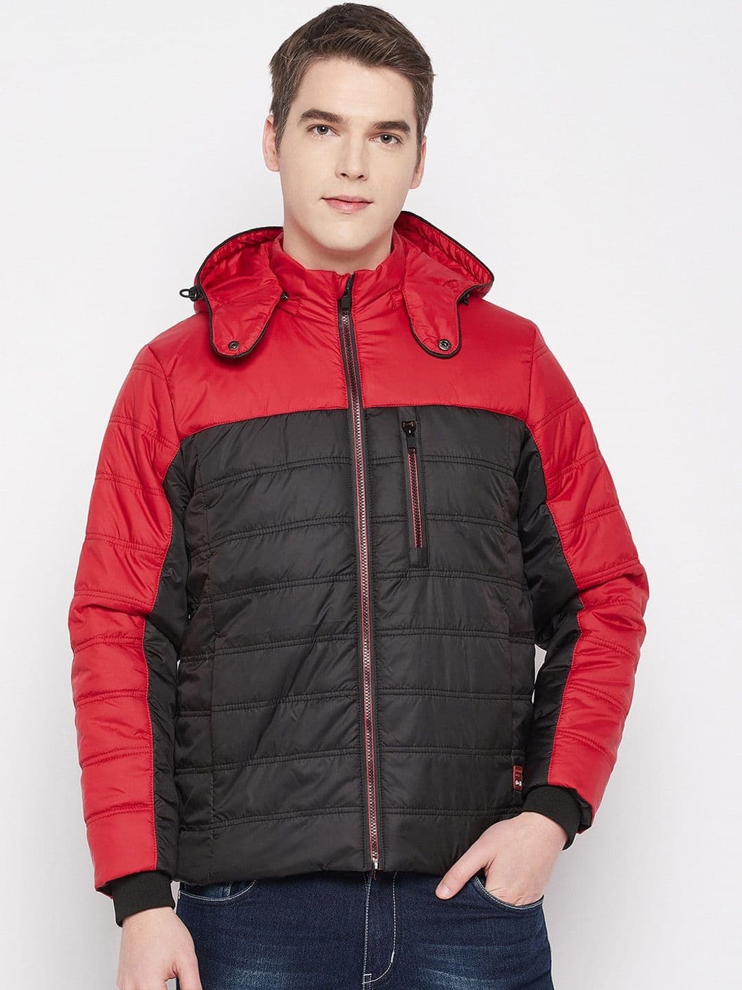 Duke Men Colourblocked Hooded Puffer Jacket - view 1