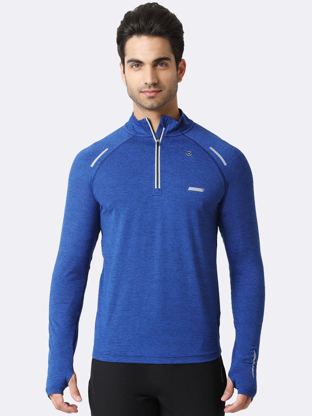 Van Heusen Innerwear Men Blue Solid Swift Dry Odour Shield Active Jacket - view 1