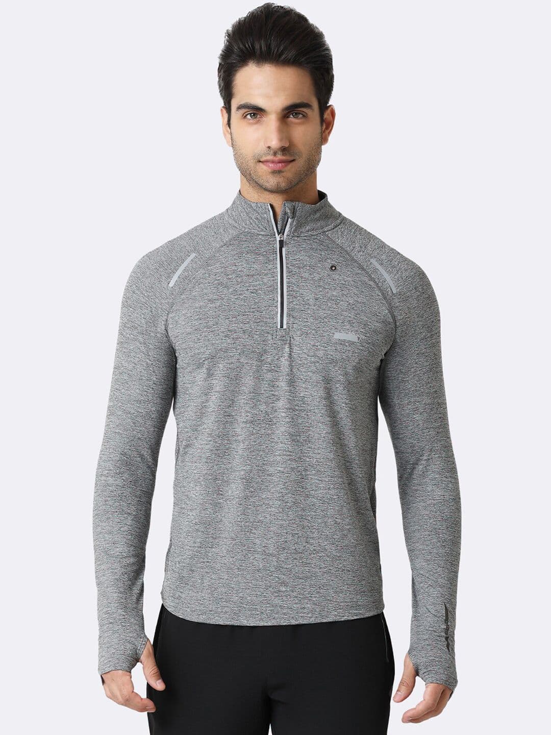 Van Heusen Innerwear Men Grey Solid Swift Dry Odour Shield Active Jacket - view 1