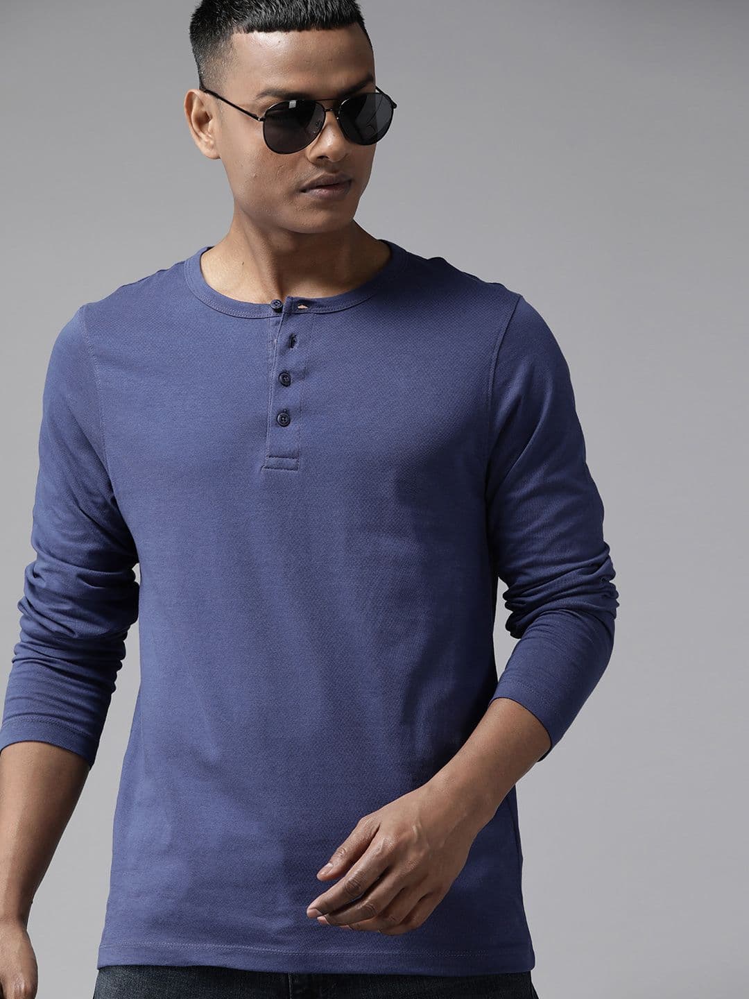 The Roadster Lifestyle Co. Pure Cotton Henley Neck T-shirt - view 1
