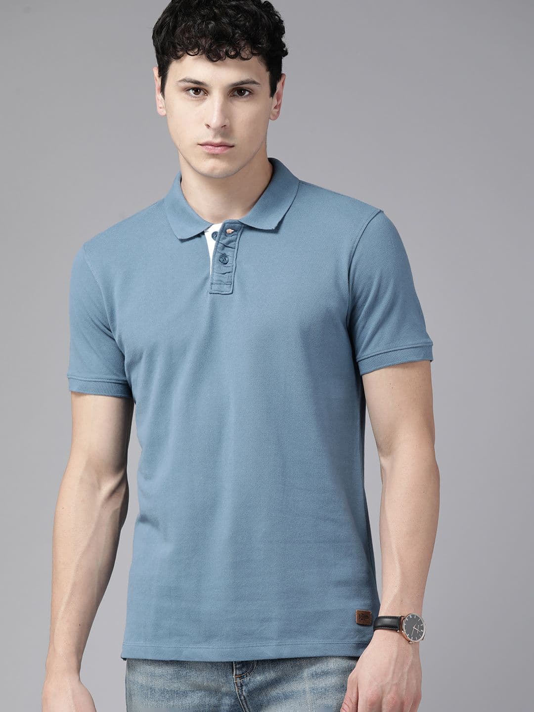 The Roadster Lifestyle Co. Men Polo Collar Cotton T-shirt - view 1