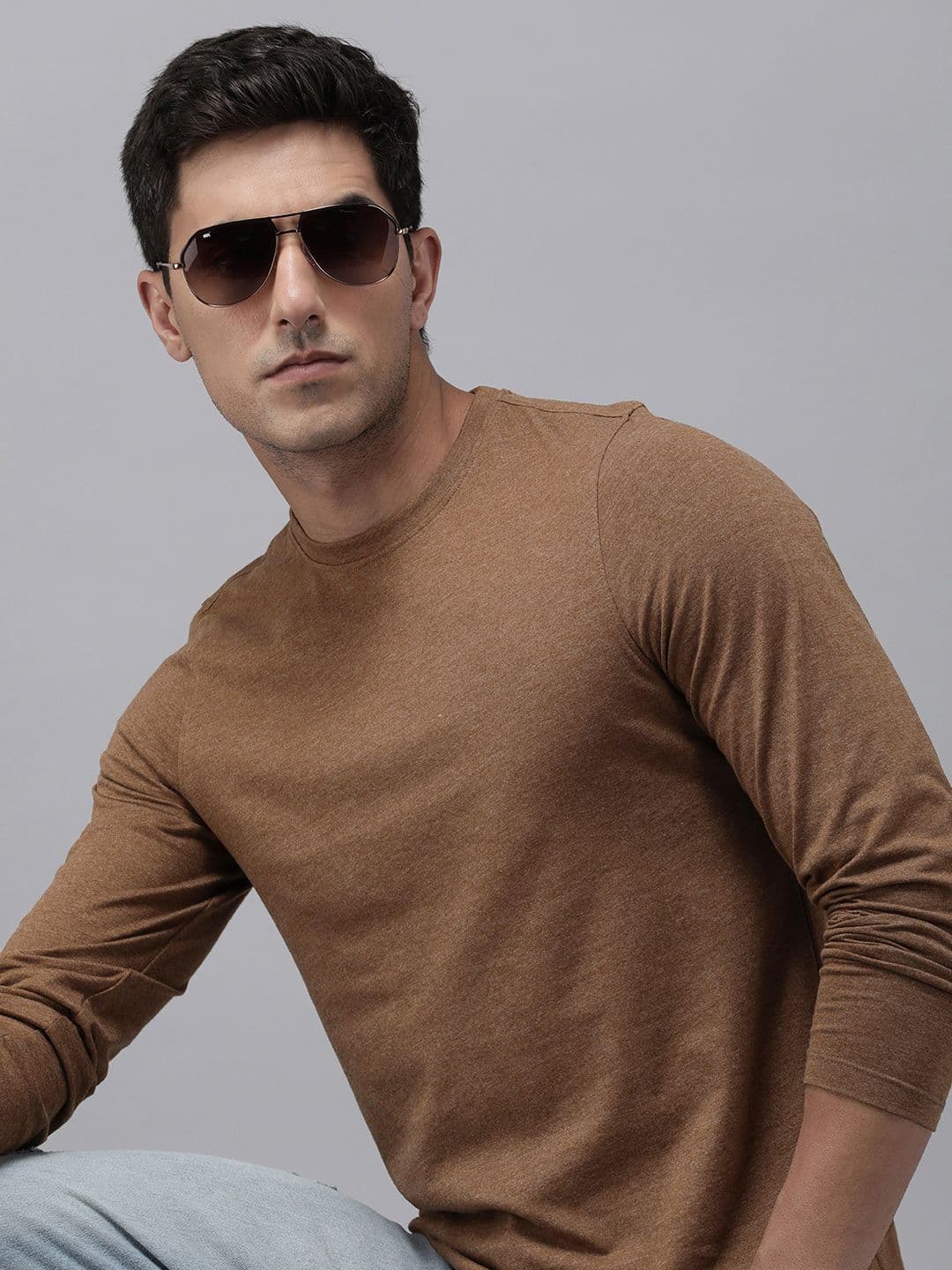 The Roadster Lifestyle Co. Men Solid Round Neck Long Sleeves T-shirt - view 1