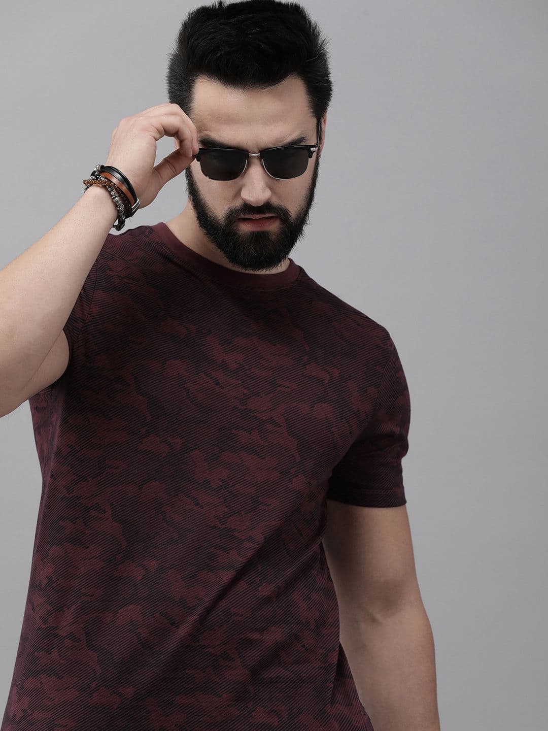 The Roadster Lifestyle Co. Men Pure Cotton Abstract Printed Casual T-shirt - view 1