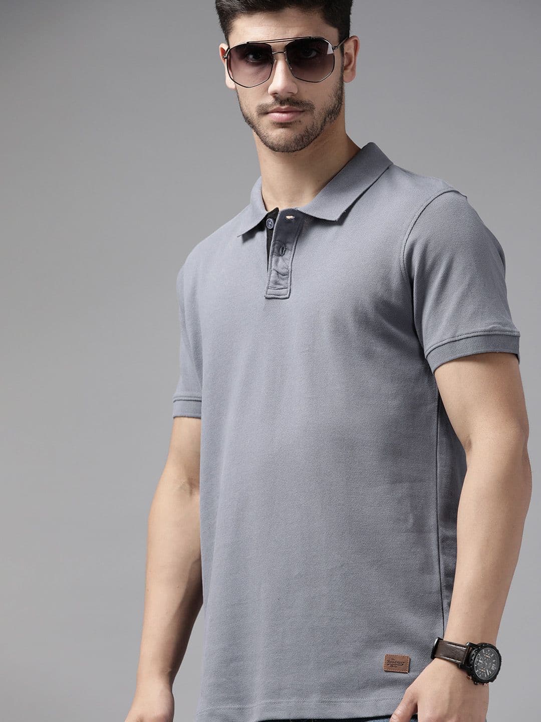 The Roadster Lifestyle Co. Polo Collar Cotton T-shirt - view 1