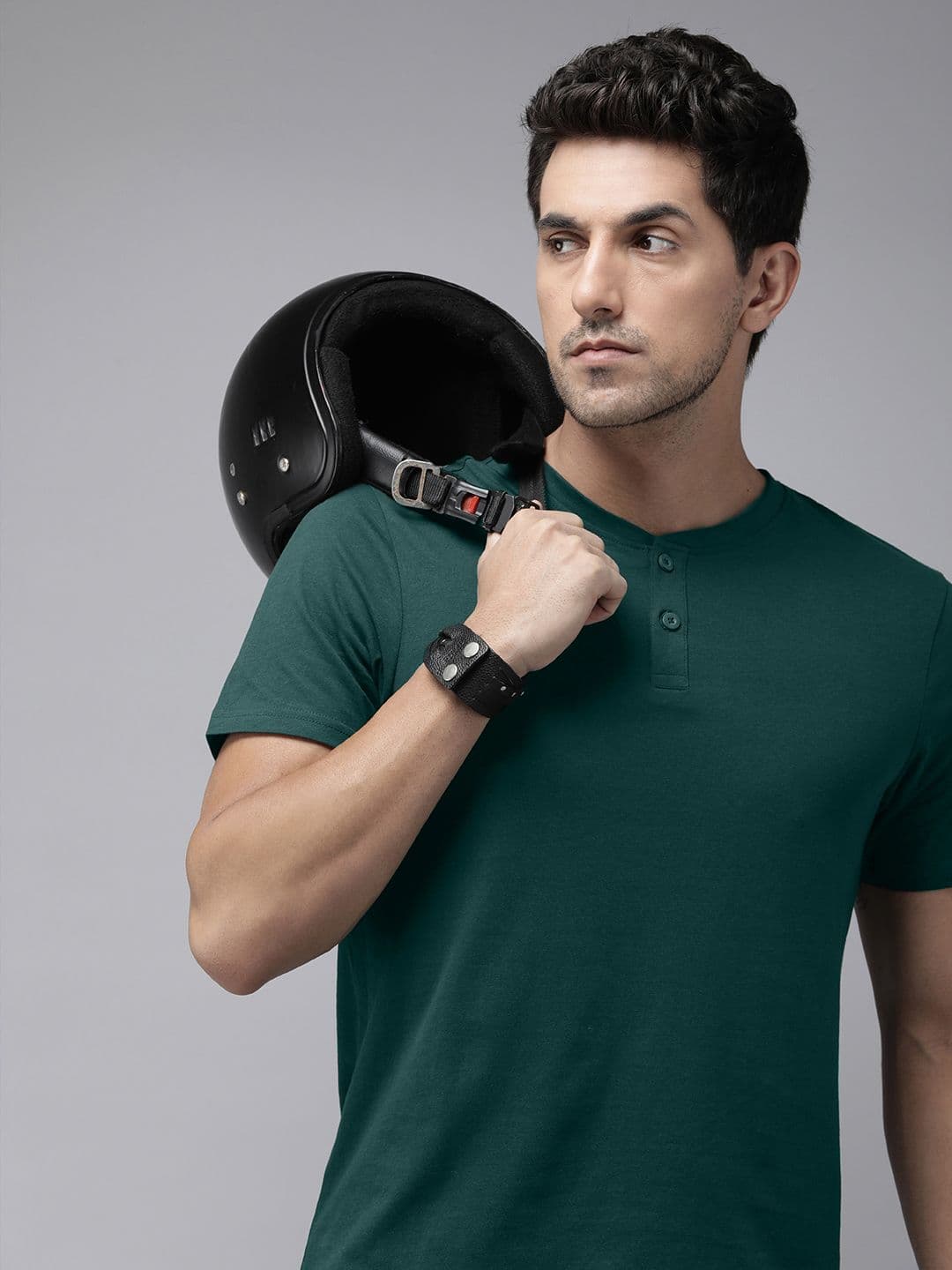The Roadster Life Co. Henley Neck Pure Cotton T-shirt - view 1