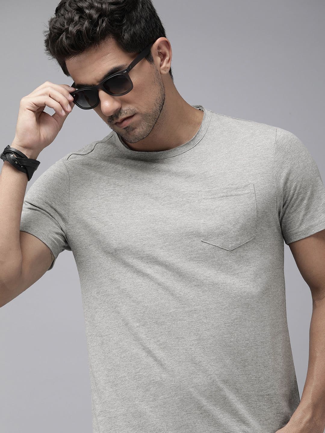The Roadster Lifestyle Co. Men Round Neck Solid With Chest Pocket Casual T-shirt - view 1