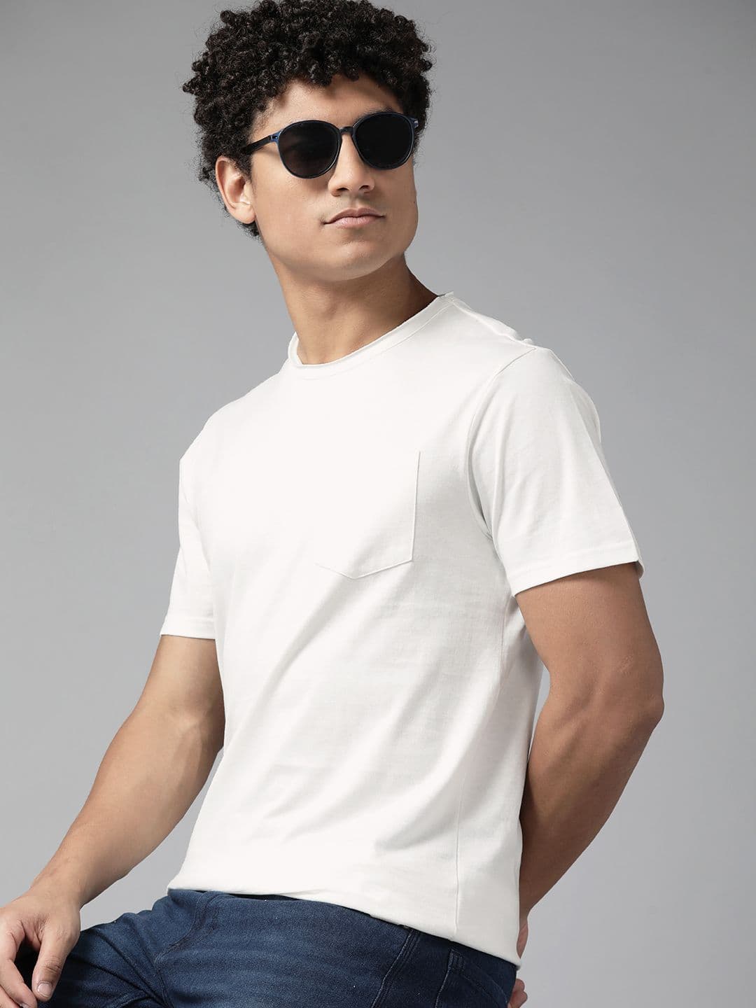 The Roadster Lifestyle Co. Solid Pure Cotton Pocket T-shirt - view 1