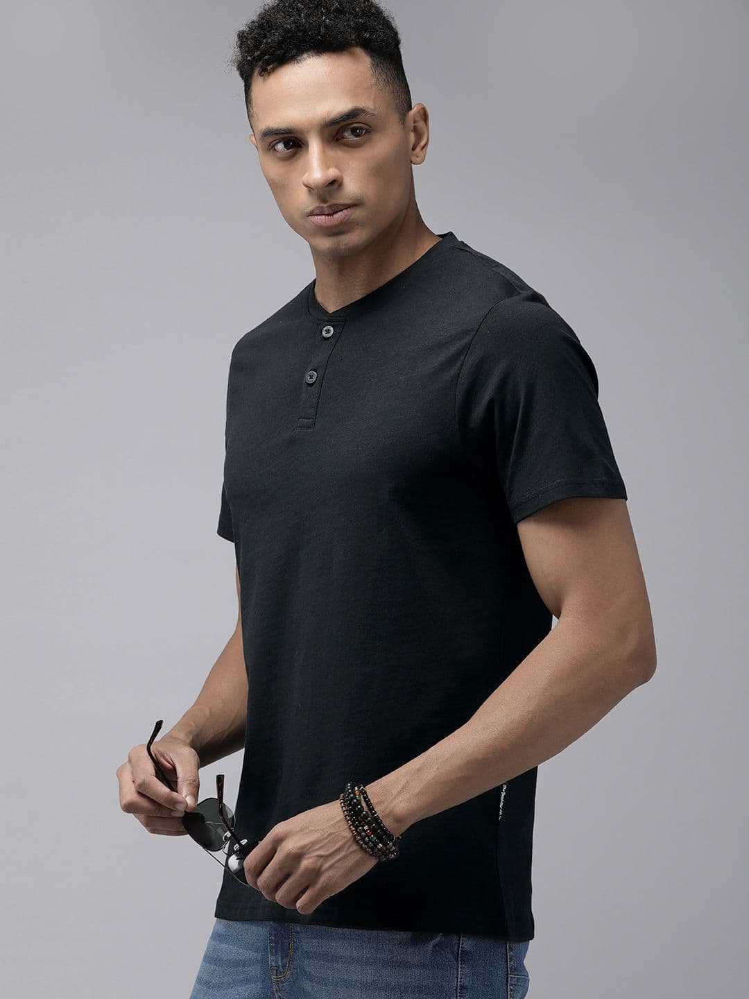 The Roadster Life Co. Henley Neck Pure Cotton T-shirt - view 1