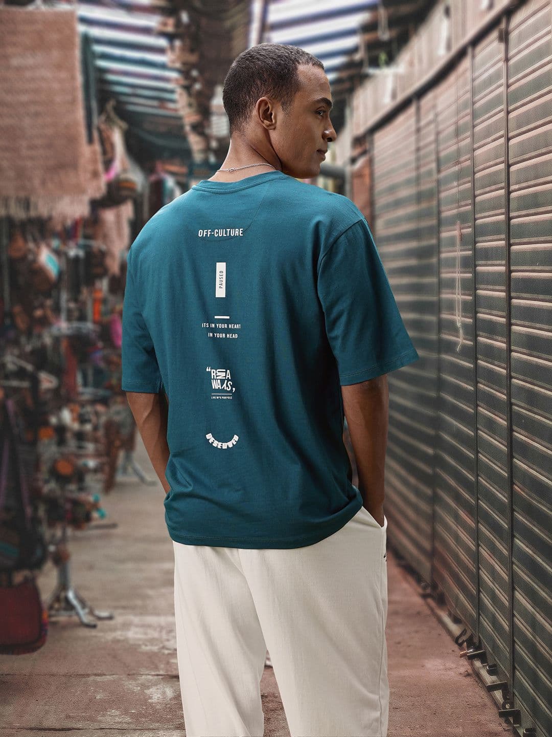 Kook N Keech Teal Green Back Street Boys Pure Cotton The Boxy Oversized T-shirt - view 1