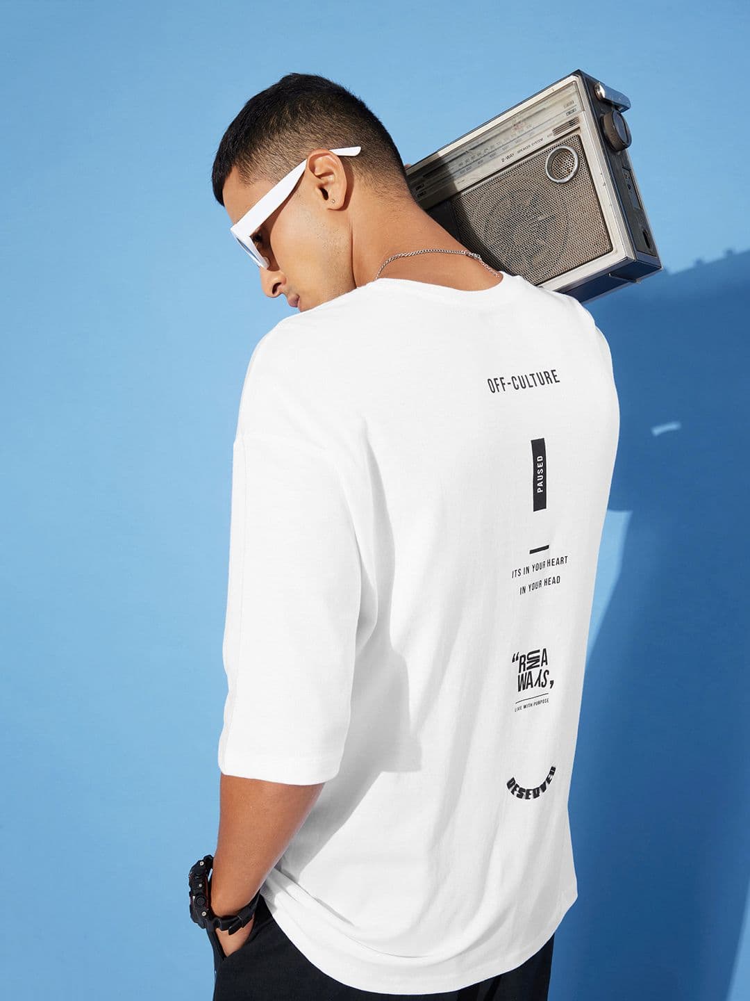 Kook N Keech Snow White Drop-Shoulder Sleeves Pure Cotton The Boxy Printed Oversized T-shirt - view 1