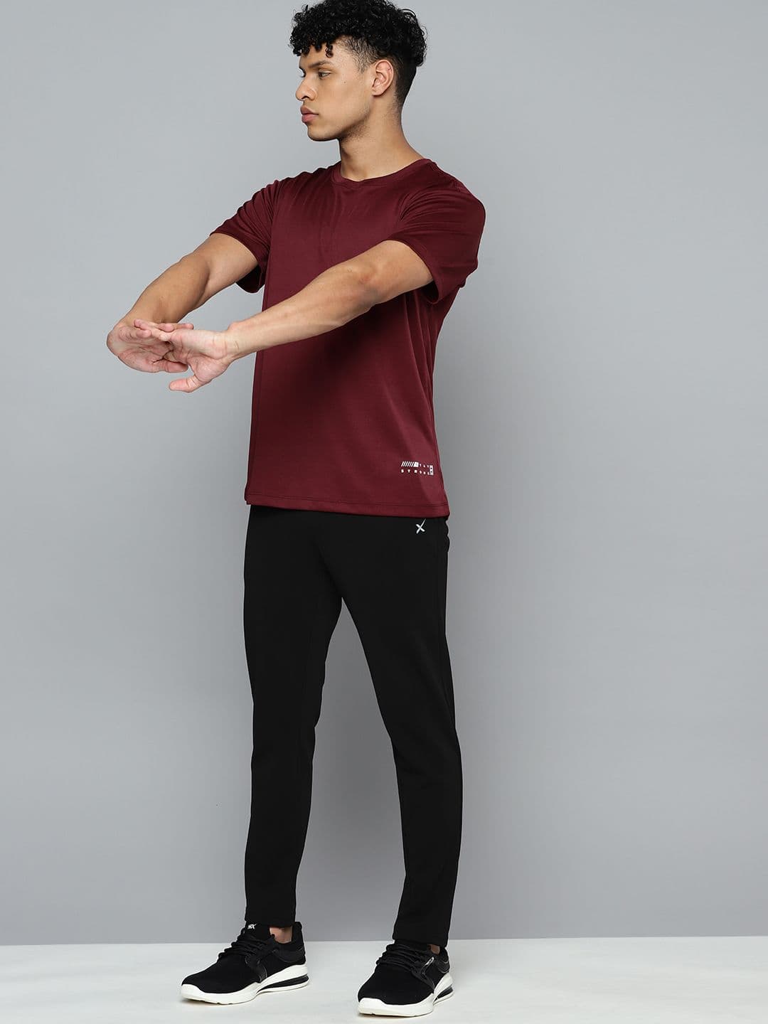 HRX by Hrithik Roshan Typography Printed Rapid-Dry Training or Gym T-shirt - view 1