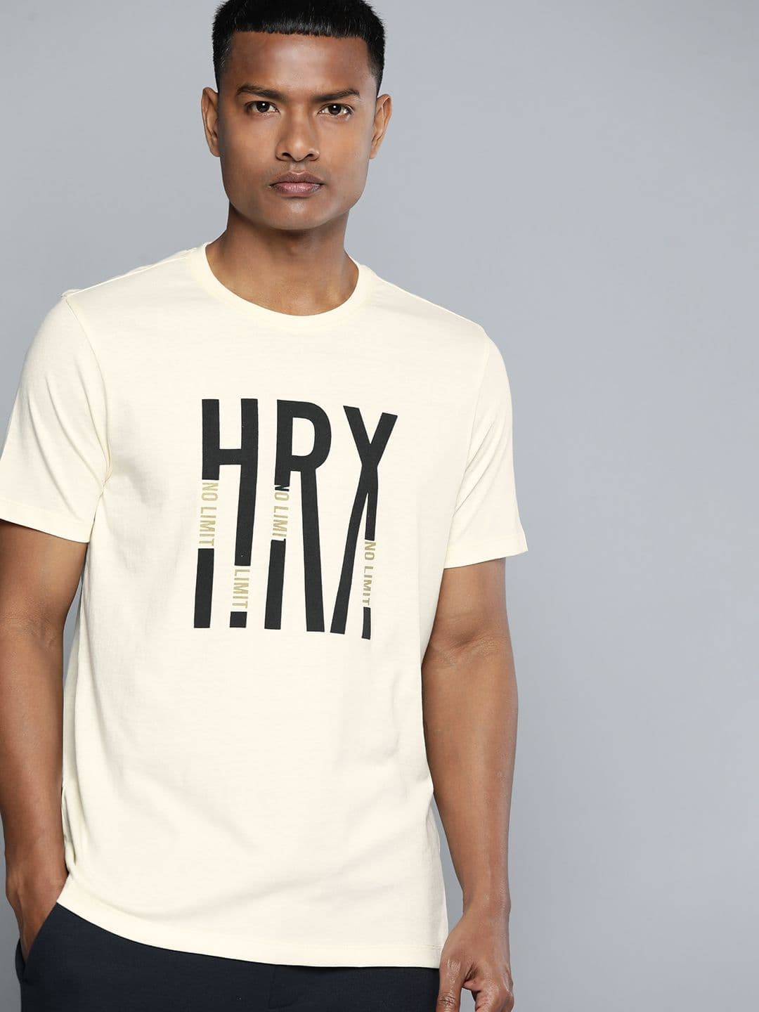 HRX by Hrithik Roshan Brand Logo Printed Regular Fit T-shirt - view 1