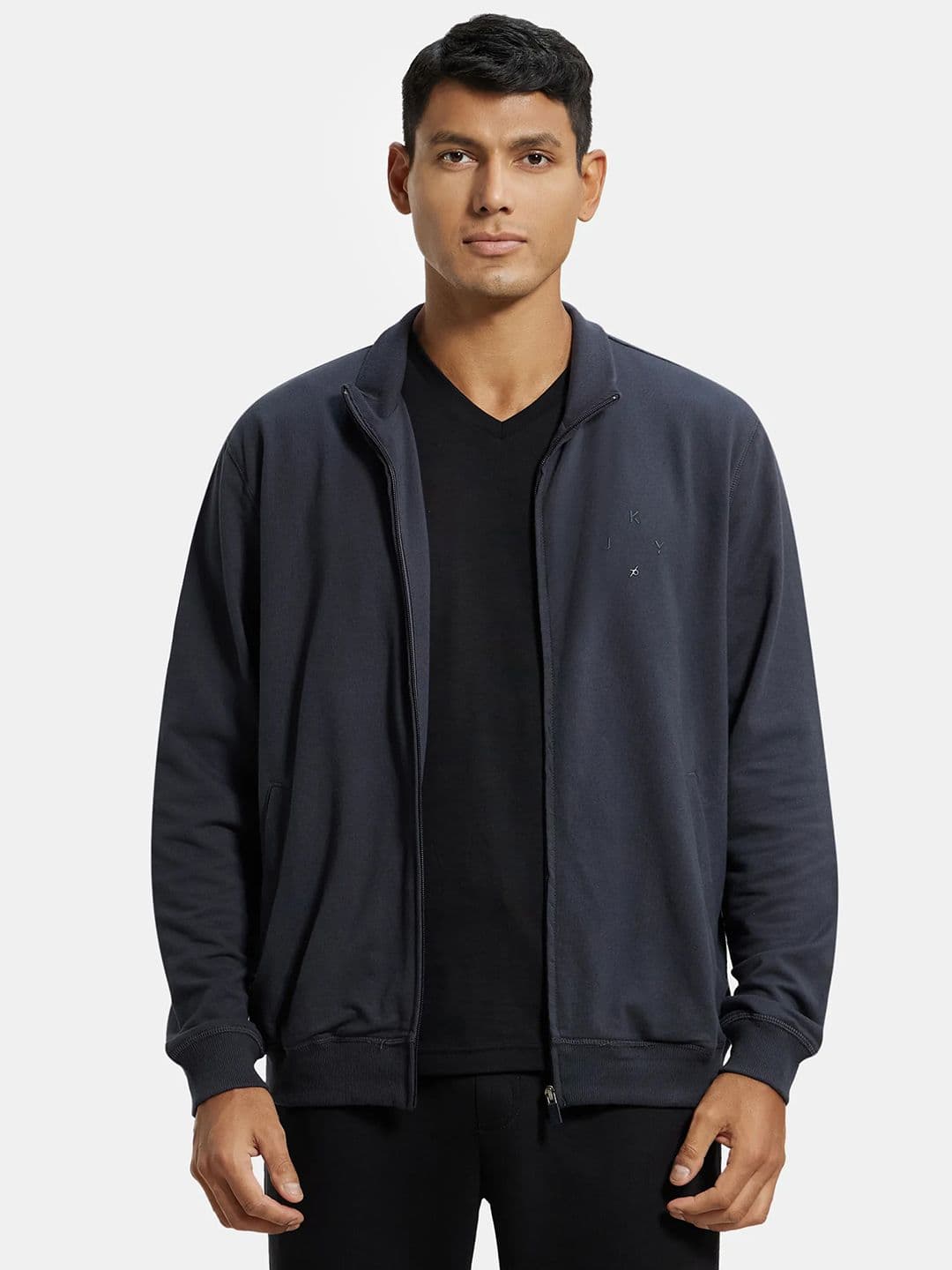 Jockey Combed Cotton French Terry Jacket with Ribbed Cuffs-2730 - view 1