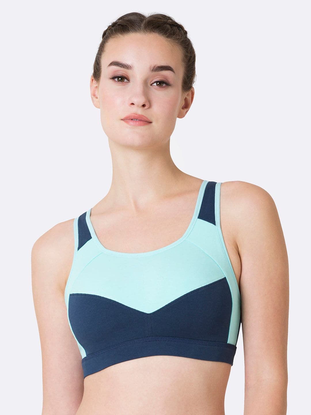 Van Heusen Women Cotton Light Padded Racerback Sports Bra Medium Impact Slip-On - view 1