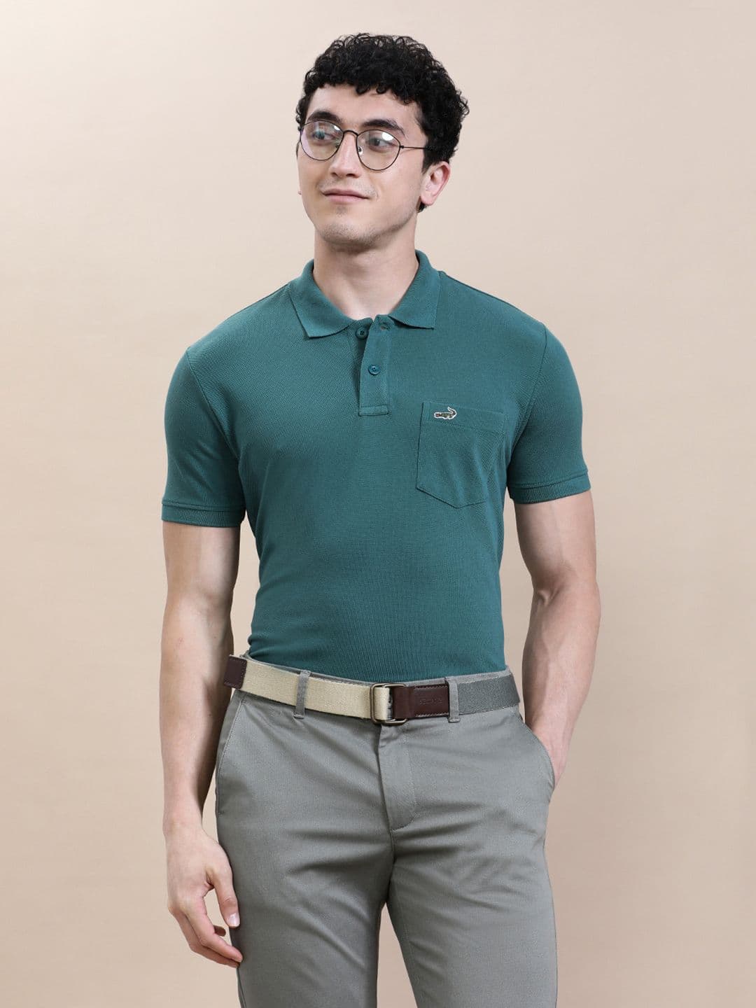 Crocodile Men Polo Collar Slim Fit Cotton T-shirt - view 1