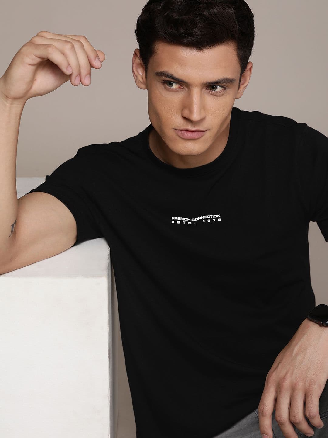French Connection Men Pure Cotton Applique T-shirt - view 1