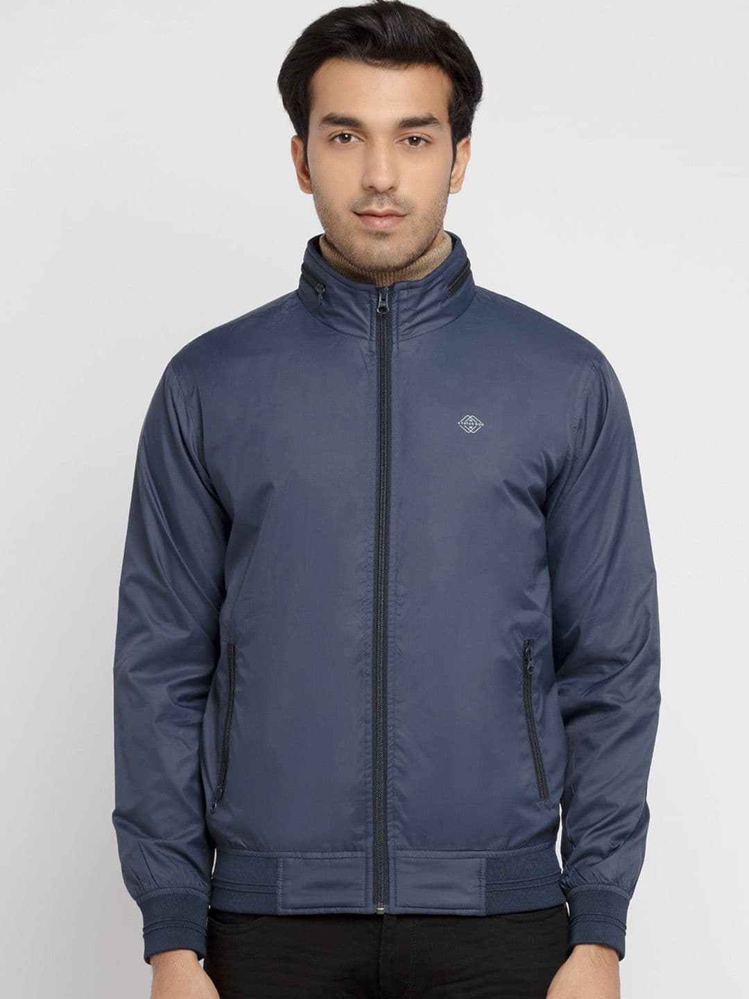 Status Quo Men Mock Collar Bomber Jacket - view 1